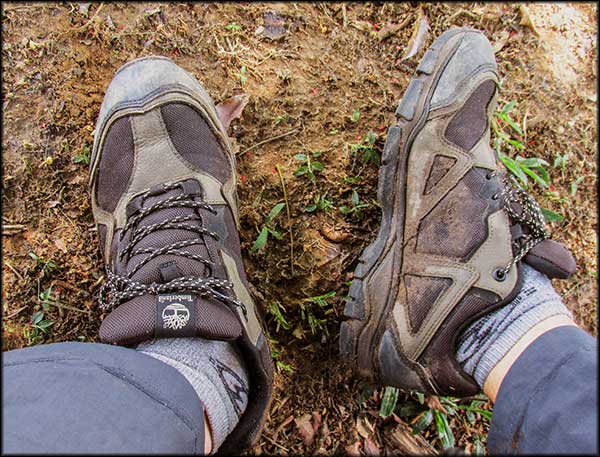 Foto do tênis Tênis Timberland Guardian LS sendo usado em trilha